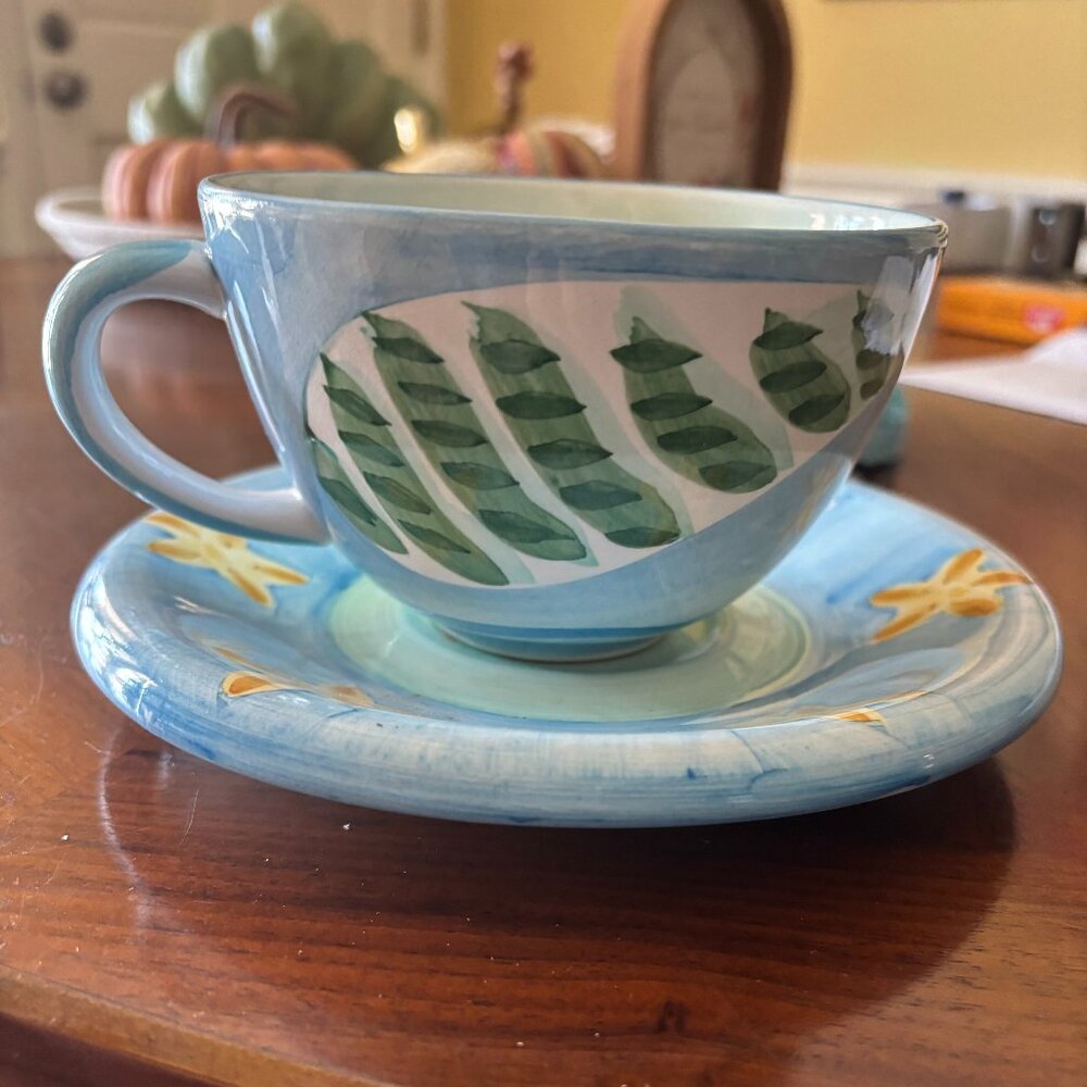 BELLA CERAMICA SEASHELL CUP & SAUCER PLATE SET. REPLACEMENT PIECE BEACH THEMED